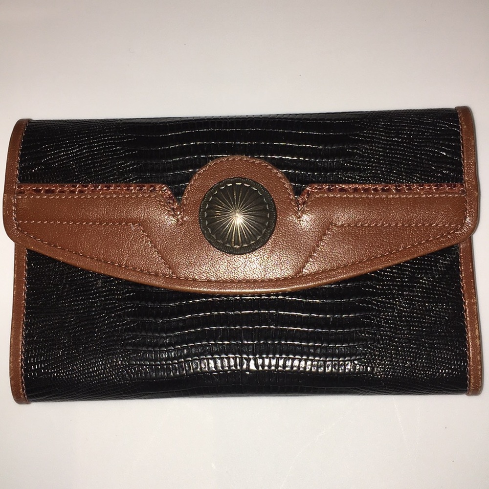 James Culver leather wallet with silver button SW